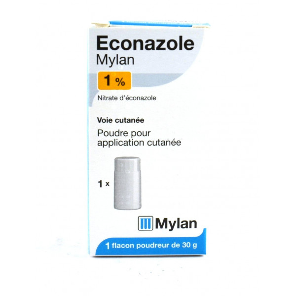 Econazole 1% Mylan, Poudre talc, 30g, Traitement Mycose - Mylan Pharma