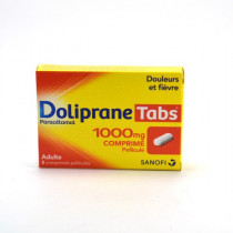 DolipraneTabs 1000mg, Adults, Pain & Fever - Sanofi, 8 coated tablets
