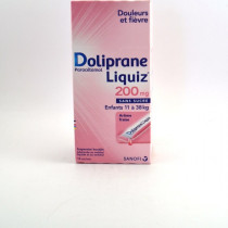Dolipraneliquiz 200 mg SANS SUCRE, suspension buvable en sachet édulcorée au maltitol liquide et au sorbitol
