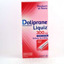 Dolipraneliquiz 300 mg SANS SUCRE, suspension buvable en sachet édulcorée au maltitol liquide et au sorbitol