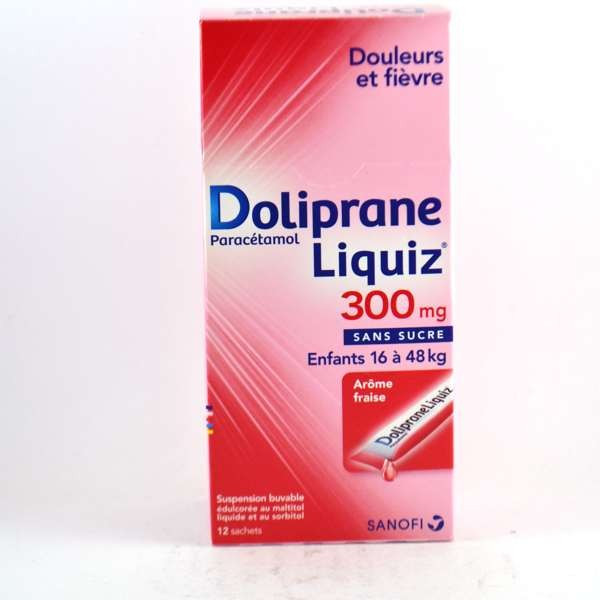 DolipraneLiquiz 300mg, sugar-free, drinkable solution sachet sweetened with liquid maltitol & sorbitol