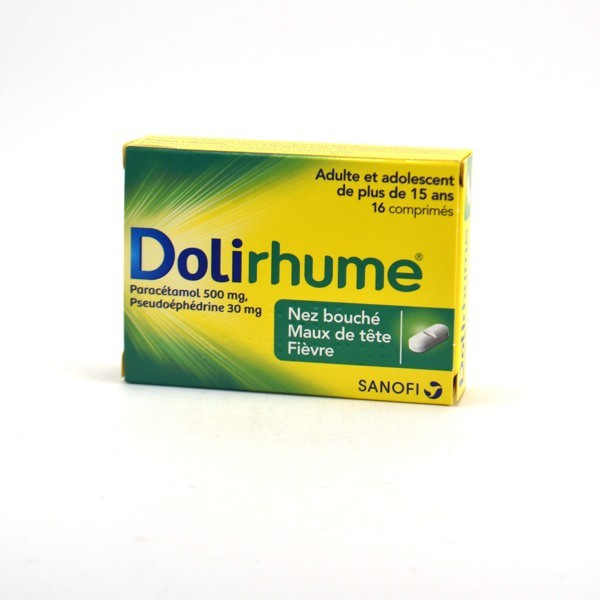 Dolirhume – Paracetamol, Pseudoephedrine – Pack of 16 Tablets