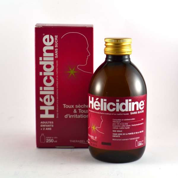 Helicidine Dry Cough Syrup, sugar-free, 250ml Therabel