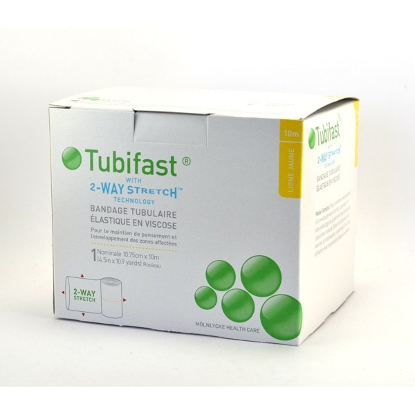 Tubifast Tubular Elastic Viscose Bandage - Yellow Line 10.75 cm x 10 m