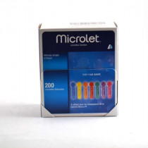 Lancettes Siliconés & Colorées - Surveillance Glycémie -  Microlet - 200 Lancettes