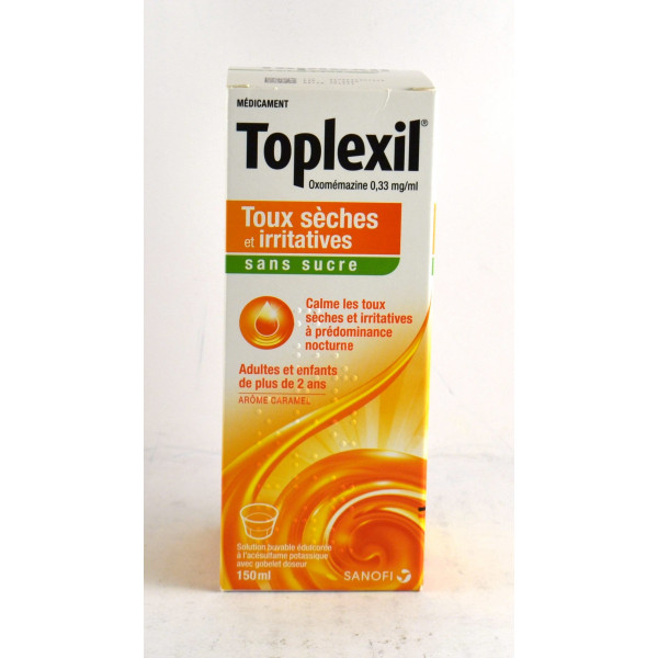 Toplexil Oxomémazine 0,33 mg/ml Sans Sucre Sirop Sanofi, Flacon 150 ml