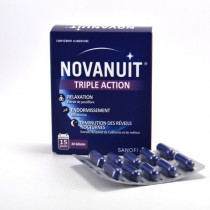 Novanuit Sleep Triple Action, Relaxation + Falling asleep + Night Awakenings, Box of 30 Capsules