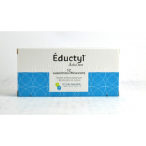 Eductyl Adulte, Boite De 12 Suppositoires Effervescents, Tartrate acide de potassium 1.15g/ Bicarbonate de sodium 0.7g