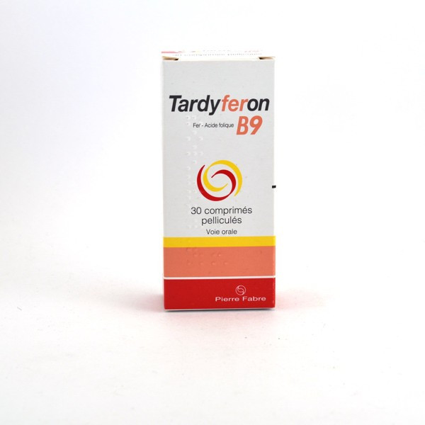 Tardyferon B9, Iron and Folic Acid, 30 tablets