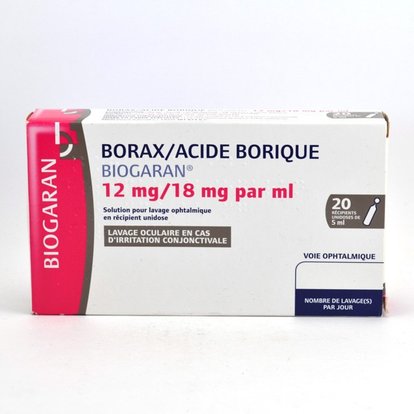 Borax/Boric Acid, Biogaran, 12mg/18mg per ml, 20x5ml containers