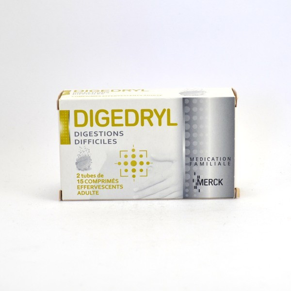 Digedryl Effervescent Tablets – to treat digestive problems – 2 Tubes of 15