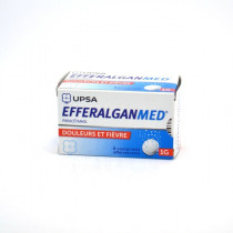 EfferalganMed 1g, Effervescent, Douleurs et Fièvre, Boite de 8 anciennement Efferalgan