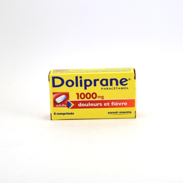 Doliprane Paracetamol 1000 mg Comprimés Douleurs et Fièvre, Boite de 8 -  Sanofi Aventis
