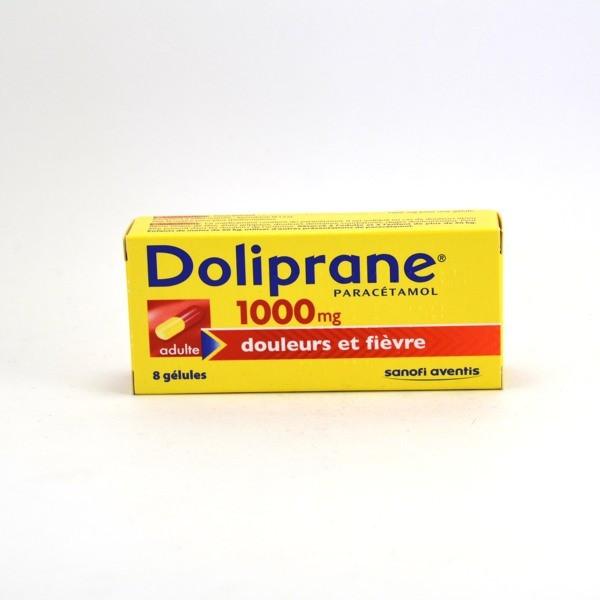 Doliprane Paracetamol 1,000 mg Capsules – pain and fever relief – Pack of 8