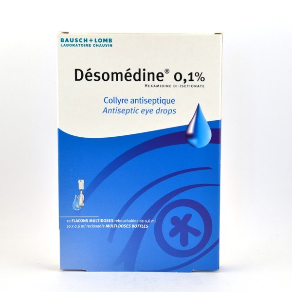 Désomédine 0.1% Antiseptic Eye Drops – 10 x 0.6 ml Multi-Dose Vials