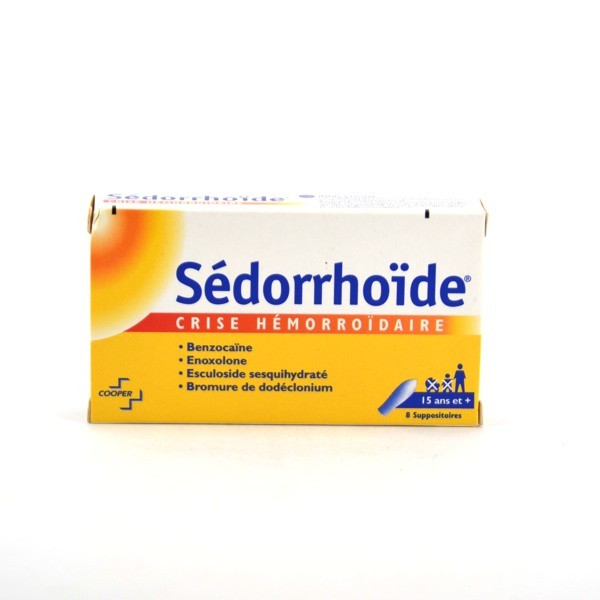 Buy Sédorrhoïde Suppositories – haemorrhoid pain relief – Pack of 8 at the best price on your Pharmacie en ligne MonCoinSanté, shipping in 24/48H. Reference: 3400937626095