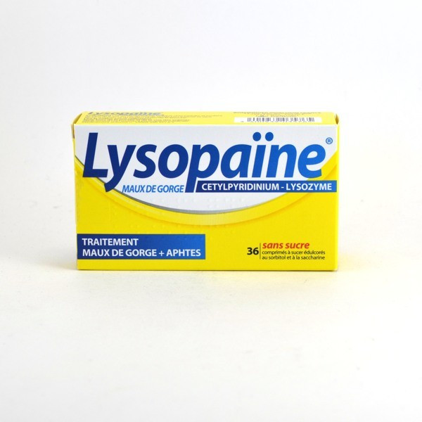 Lysopaïne Sugar-Free Pastilles – for sore throat and mouth ulcers – Pack of 36