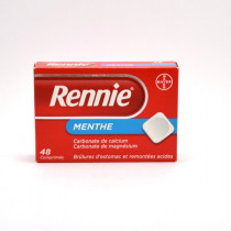 Rennie Brûlures d'estomac et Remontée Acide Goût Menthe, Boite de 48 comprimés