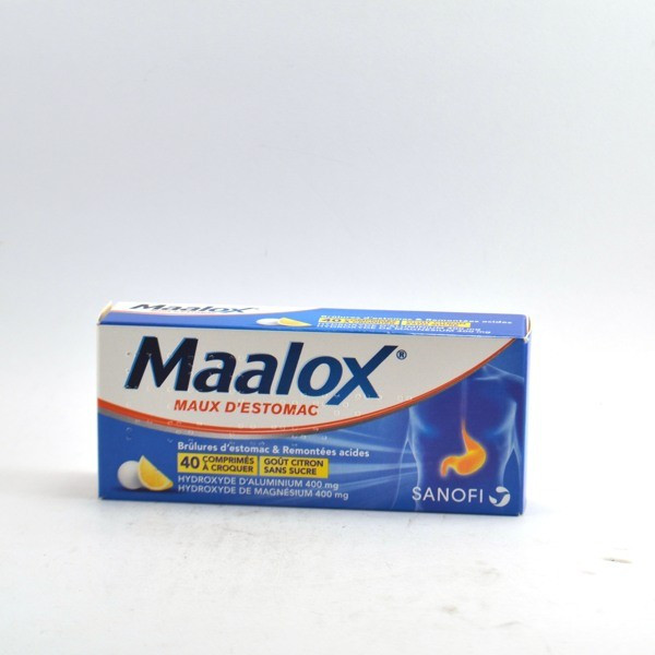 Maalox Chewable Tablets (Sugar-Free Lemon Flavour) – to relieve stomach problems –  Pack of 40