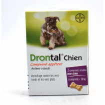 Drontal - Vermifuge pour chien - Boite de 2 comprimés