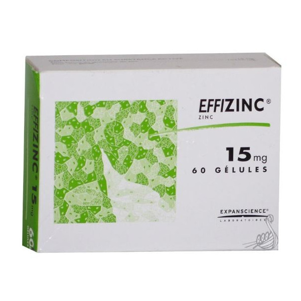 Effizinc Zinc 15mg, 60 capsules, Expanscience