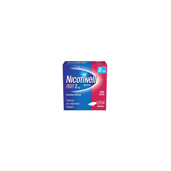 Gomme Nicotine Nicotinell Fruit 2mg Sans Sucre, Boite de 204