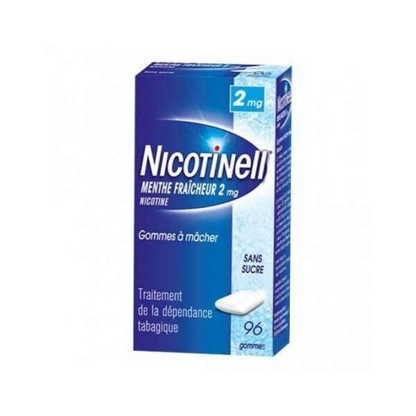 Nicotinell 2mg - Menthe Fraîche Sans Sucre - Gomme à mâcher - 96 Gommes