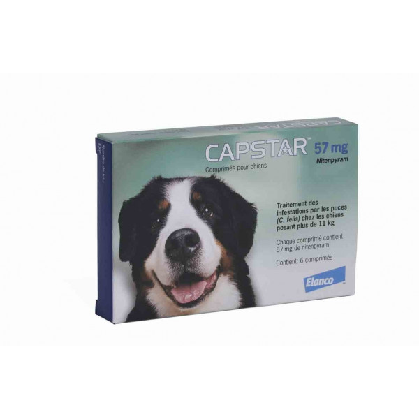 Capstar 57 mg, Treatment of flea infestations, Dogs over 11 kg - 6 Tablets