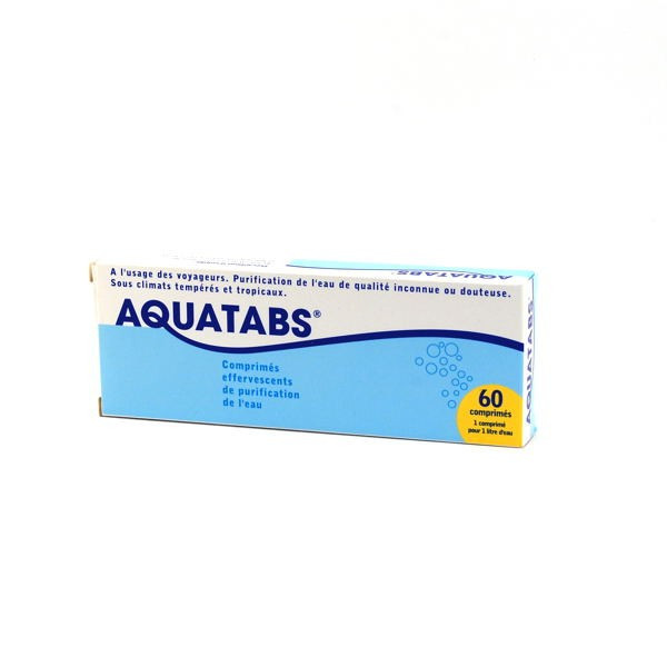  Effervescent Water Purification Aquatabs, 60 Tablets