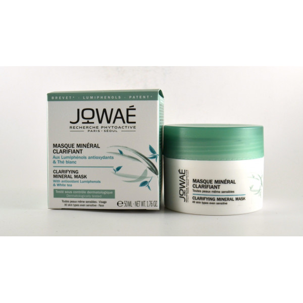 Clarifying Mineral Mask - Lumiphenols Antioxidants & White Tea - Jowaé - 50 ml jar