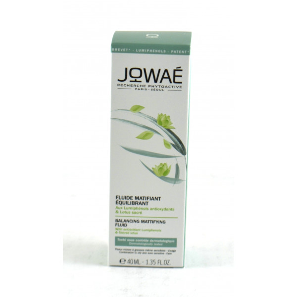 Balancing Matifying Fluid - Lumiphenols Antioxidants & Sacred Lotus - Jowaé - Tube 40 ml