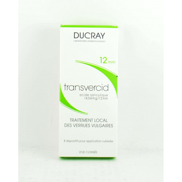 Transvercid Salicylic Acid 14.54mg/12mm, local treatment for verrucas, 8 skin protectors, Ducray