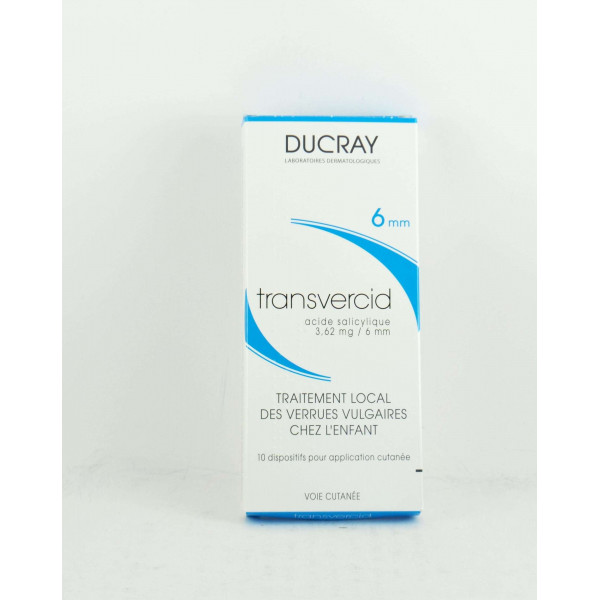 Transvercid Salicylic Acid 3.62mg/6mm, local treatment for verrucas for children, 8 skin protectors, Ducray