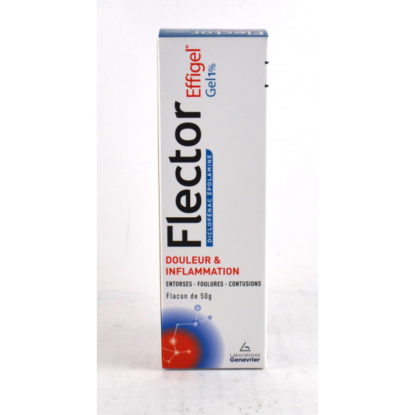 Effigel Gel 1% - Diclofenac Epolamine - Sprains, Strains, Bruises - Flector - 50g