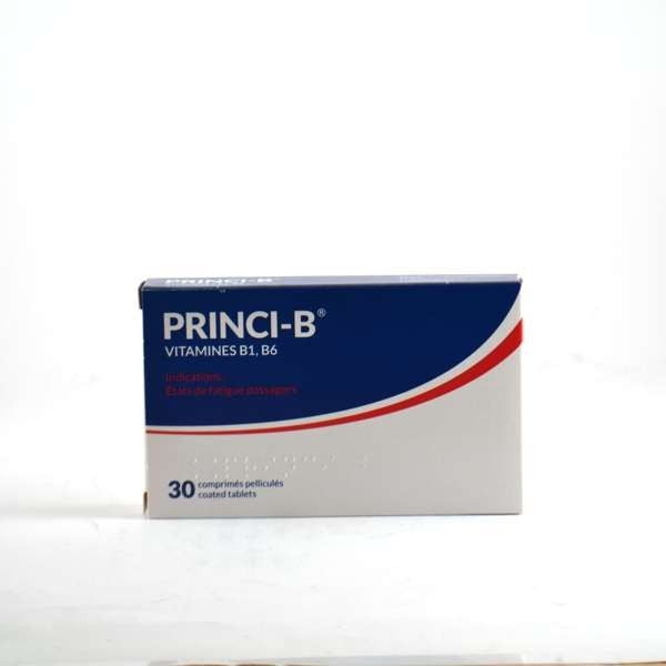 PRINCI B, Vitamines B1 B6, comprimé pelliculé Nitrate de thiamine/Chlorhydrate de pyridoxine - Boite De 30