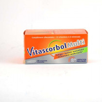 Vitascorbol Multi 12 Vitamines 8 Mineraux - 30 Comprimés Tricouches - Action Continue 8h