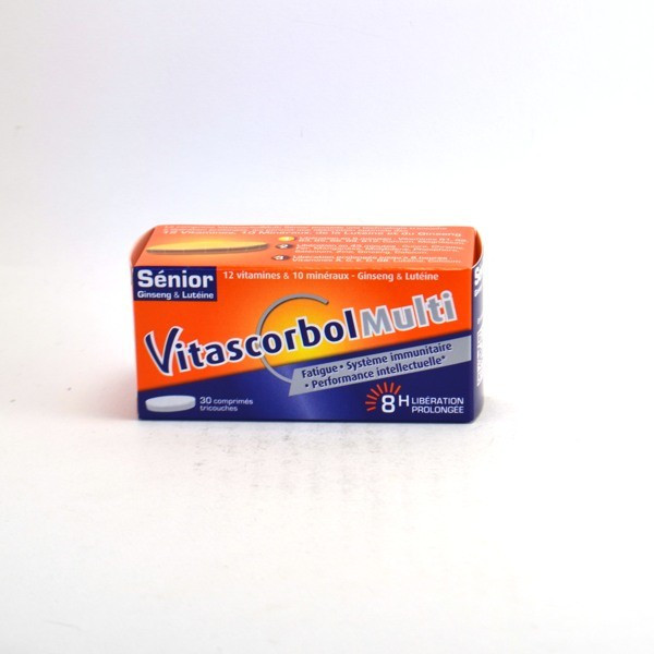 Vitascorbol Multi Senior, 12 Vitamins and 10 Minerals - 30 Chewable Tablets
