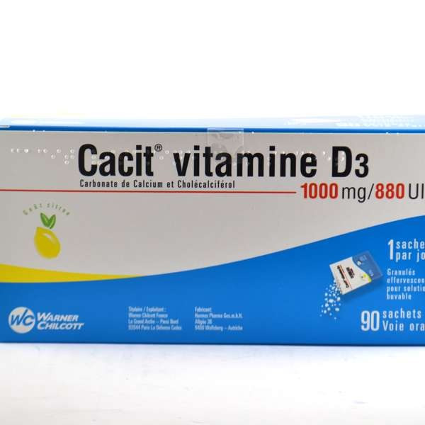 Cacit Vitamin D3 1000mg/880UI, soluble granules for a drinkable solution, 90 sachets