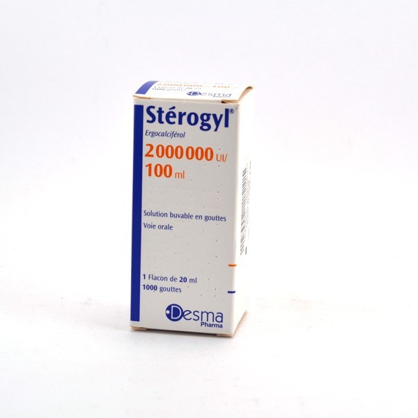 Sterogyl 2,000,000 UI/100ml, Ergocalciferol, Vitamin D, Drinkable in solution in drops, 20ml bottle Stérogyl