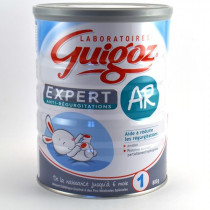 Guigoz Expert Lait AR 1 Anti-Régurgitations, de la Naissance à 6 Mois, 800 g - Formule épaissie à l'amidon Guigoz AR1