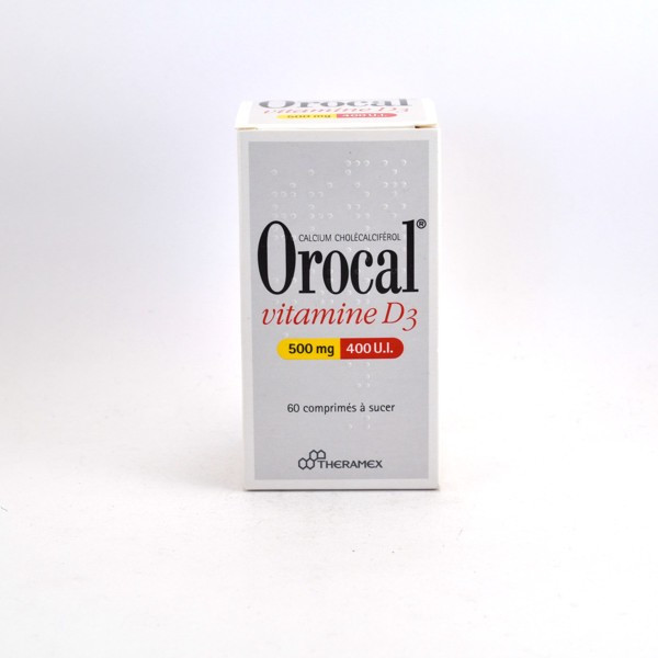 Orocal Vitamin D3, Calcium 500mg/Vitamin D3 400UI, 60 tablets to suck