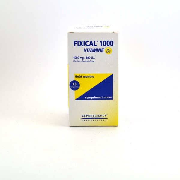 Fixical Vitamin D3, 1000mg/800UI, 30 mint-flavoured tablets