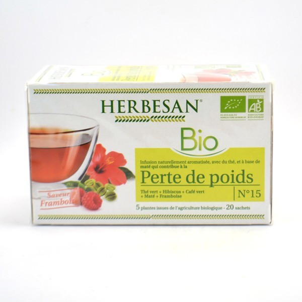 Herbesan Weight Loss, Infusions, Raspberry Flavor - 20 Sachets, Herbal Tea Herbesan No. 15