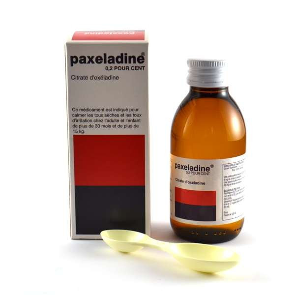 Paxeladine 0.2% Sirop, Oxéladine 0.2%, 125ml, Traitement de la Toux sèche