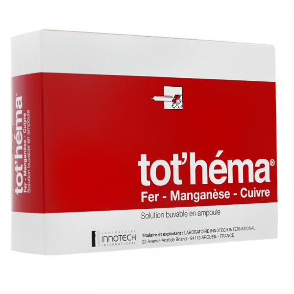 Tot'Hema Oral Solution, Iron Deficiency - 20 Ampoules of 10 ml