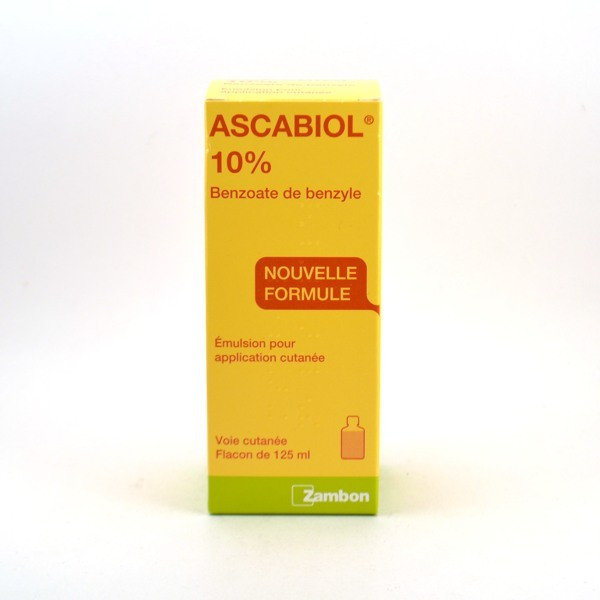 Ascabiol 10%, Benzoate de Benzyle, Topical Treatment for scabies - Zambon, 125ml Non pressured bottle