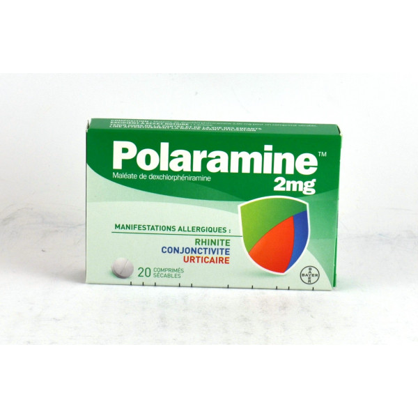 Polaramine 2mg, Allergy, Rhinitis, Conjunctivitis - 20 scored tablets