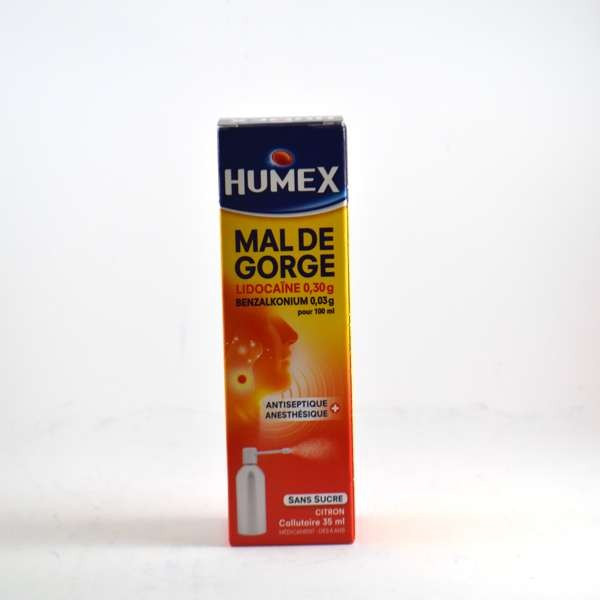 Humex: Sore Throat – Sugar-Free Mouth Spray (Lemon Flavour) – 35ml Pressurised Bottle