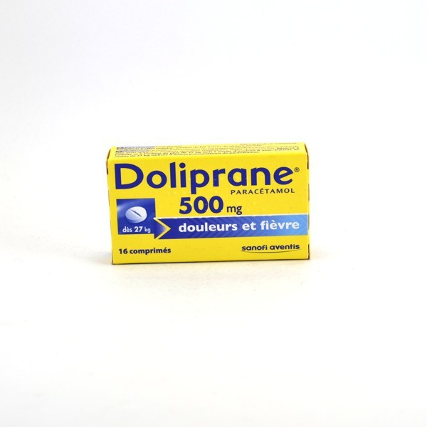 Doliprane Paracetamol 500 mg Tablets – pain and fever relief – Pack of 16
