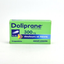 Doliprane 300 mg Suppositoire 15 à 24 kg, Boite de 10